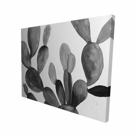 FONDO 16 x 20 in. Greyscale Cactus-Print on Canvas FO2791389